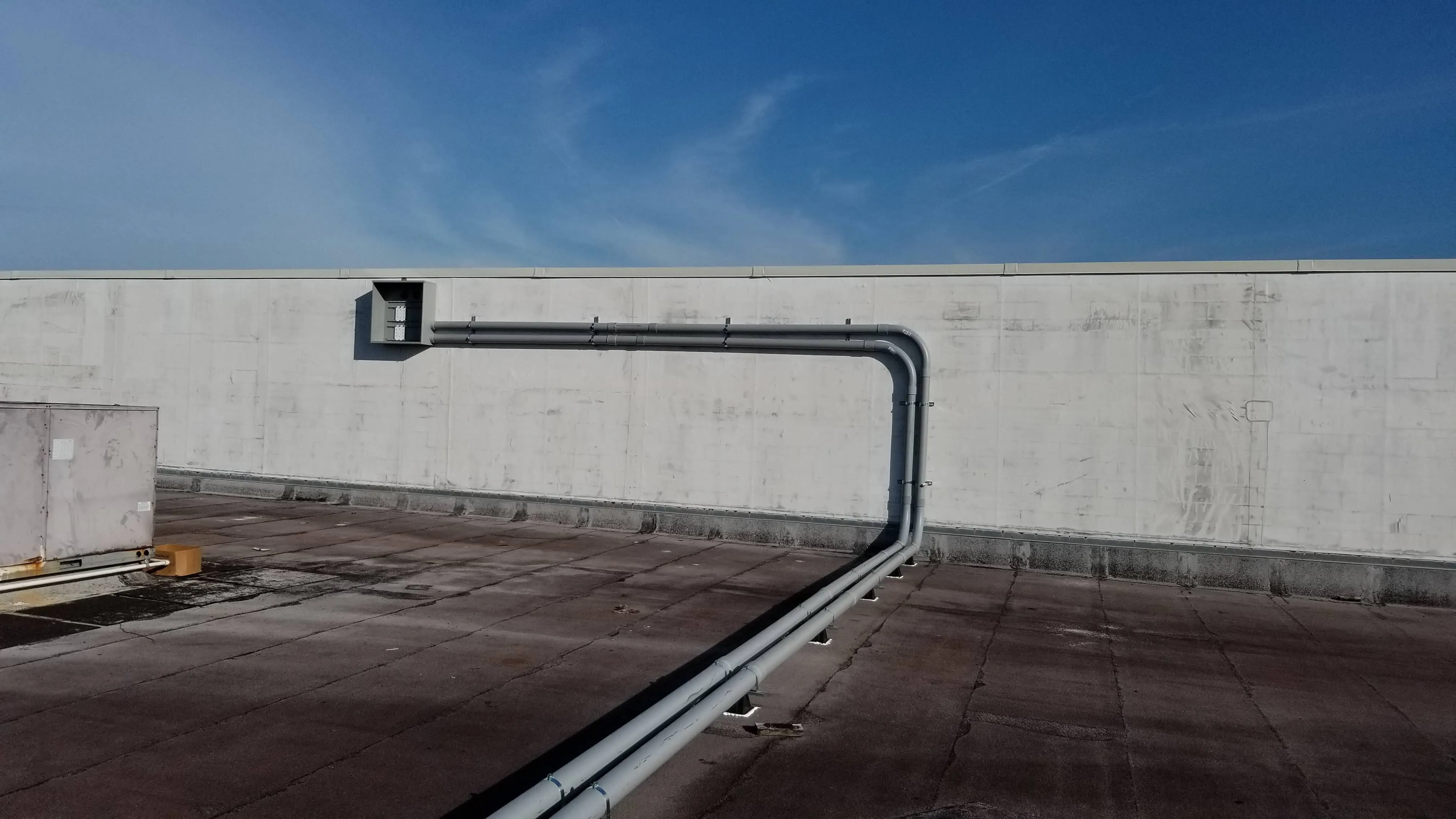 Electrical conduit installed on a local project