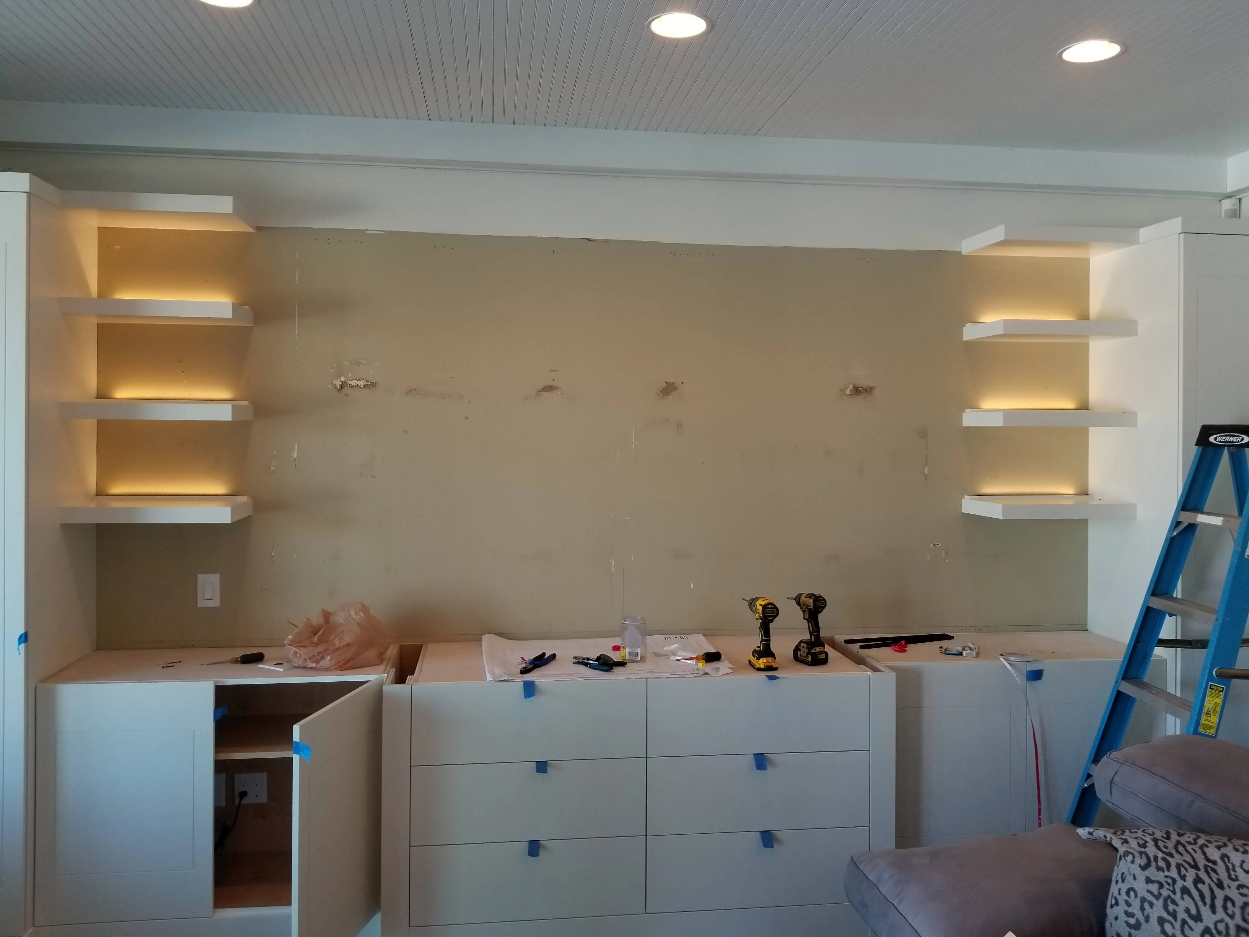 Completed electrical details in a residential interior