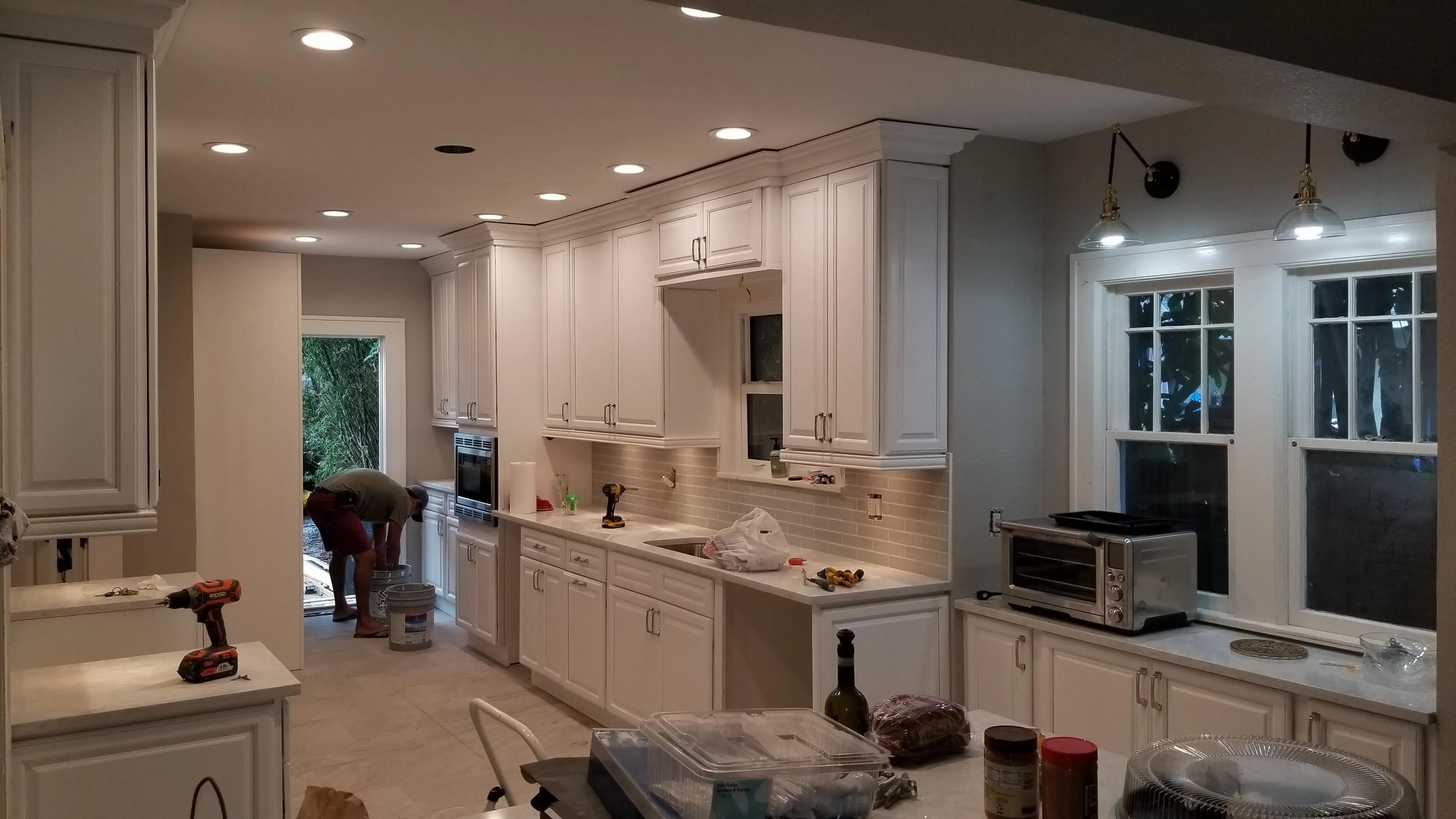 Completed residential kitchen electrical and lighting work